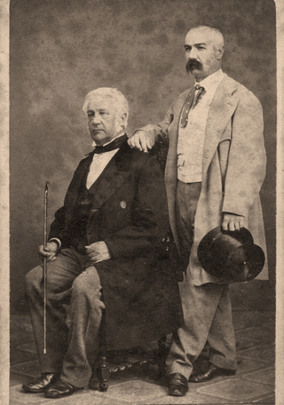 Benjamn Vicua Mackenna y su padre, Pedro Flix Vicua.